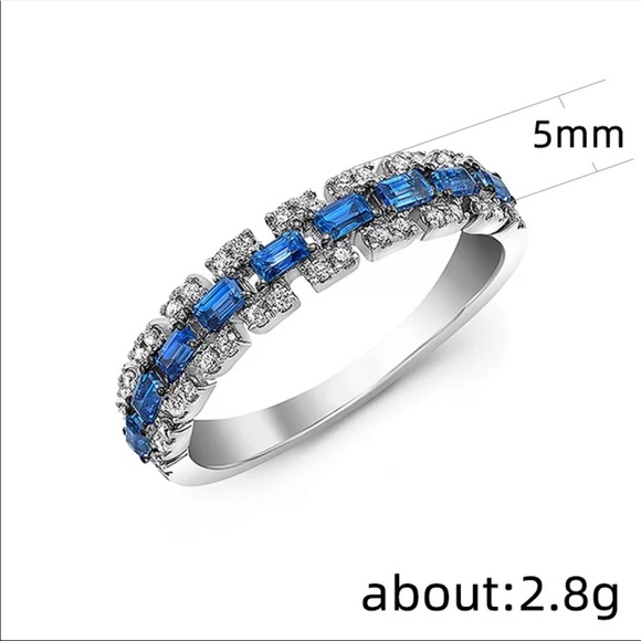 New Women’s Elegant Sapphire 925 Silver Ring - Picture 5 of 6